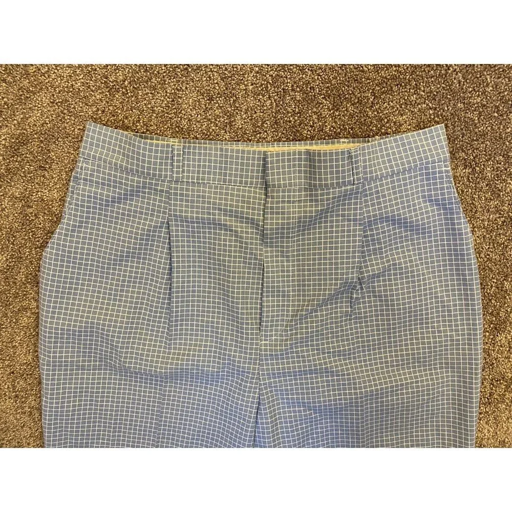 Symmetry Men's Vintage Pleated Chino Shorts Size 34 Light Blue White Pockets GUC